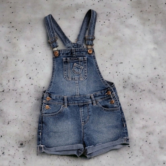 Jordache Denim And Lace Overalls Shorts - Size 5T - Picture 1 of 5